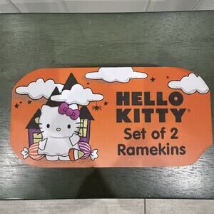 New Hello Kitty Halloween Ramekins Set Of 2 Ceramic Bowls